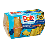 Dole Fruit Bowls Pineapple Tidbits In 100% Pineapple Juice 4 Oz Cup Left Picture